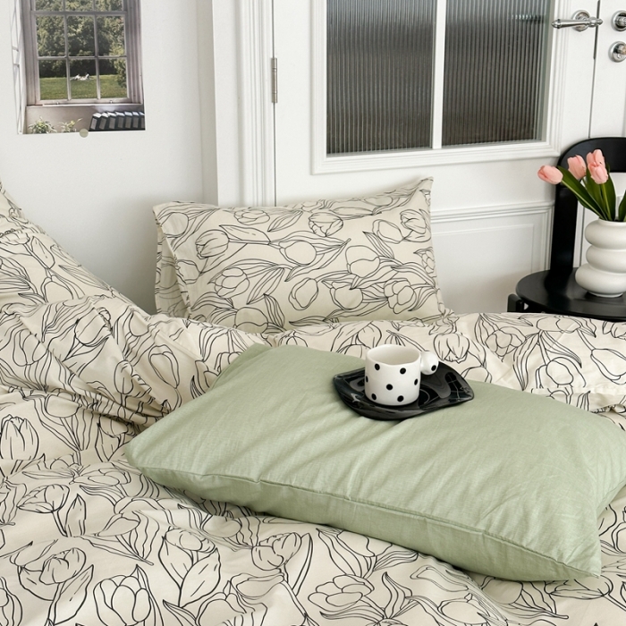 91家纺网 家纺一手货源 找家纺 昔可 2023新款法式复古系列普通款 黑色郁金香