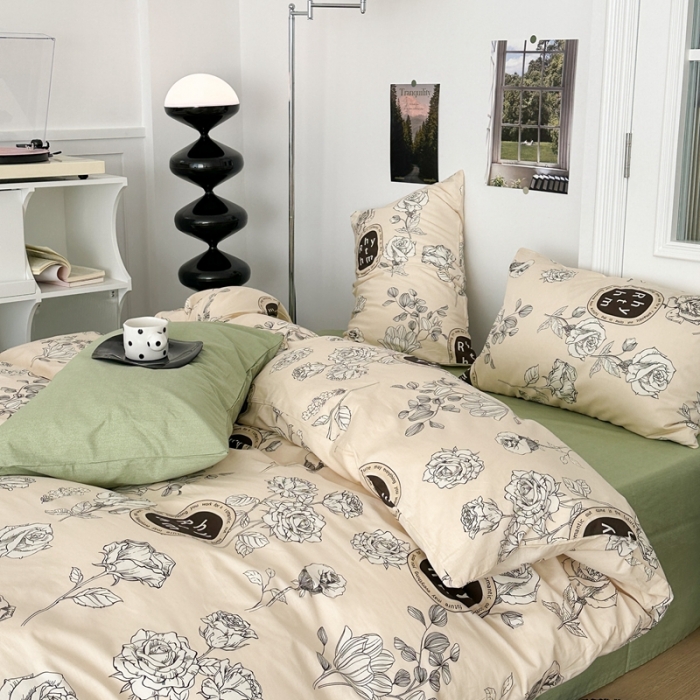 91家纺网 家纺一手货源 找家纺 昔可 2023新款法式复古系列普通款 松茶玫瑰