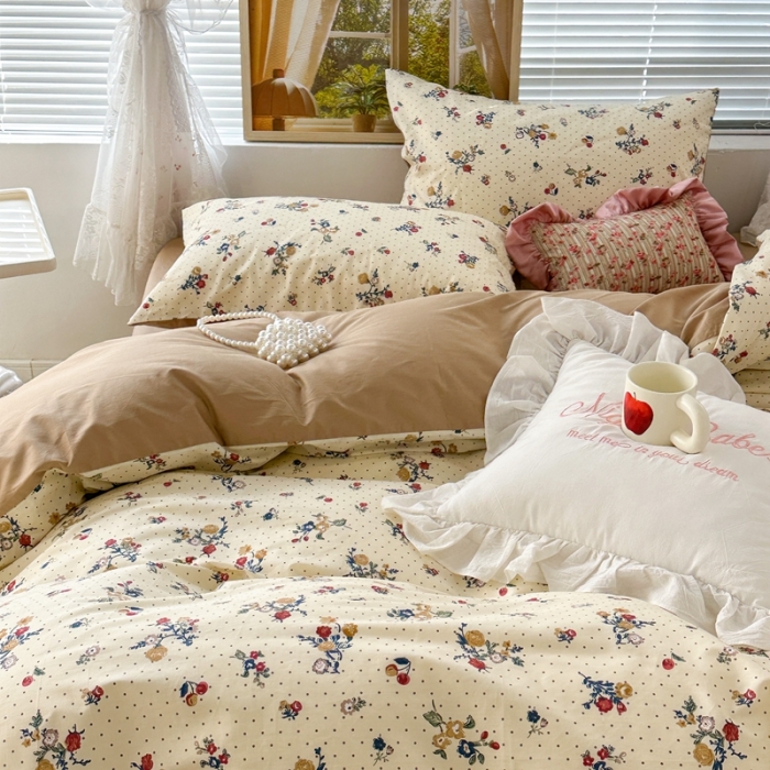 91家纺网 家纺一手货源 找家纺 昔可 2023新款复古花全棉 伯利兹玫瑰