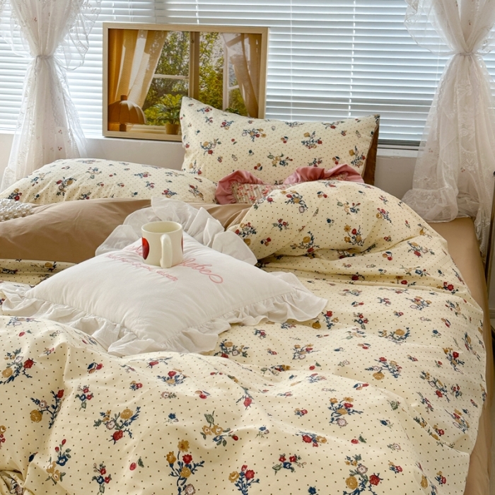 91家纺网 家纺一手货源 找家纺 昔可 2023新款复古花全棉 伯利兹玫瑰