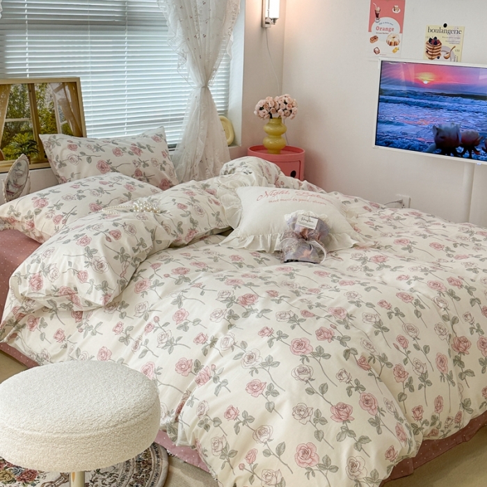 91家纺网 家纺一手货源 找家纺 昔可 2023新款复古花全棉 复古玫瑰