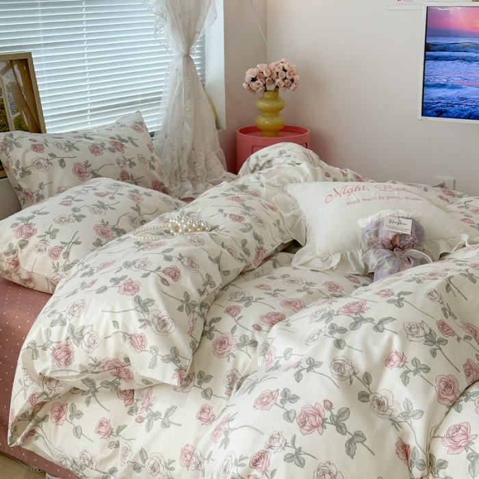 91家纺网 家纺一手货源 找家纺 昔可 2023新款复古花全棉 复古玫瑰