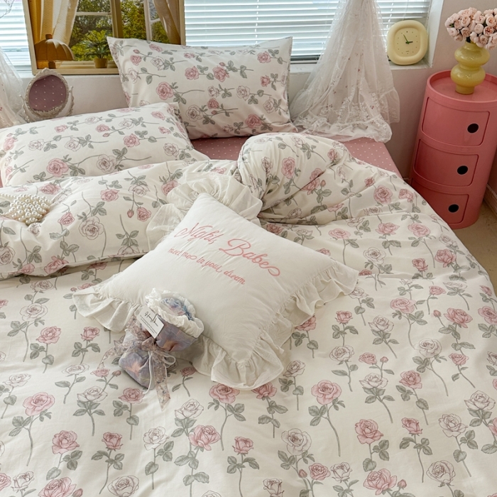 91家纺网 家纺一手货源 找家纺 昔可 2023新款复古花全棉 复古玫瑰