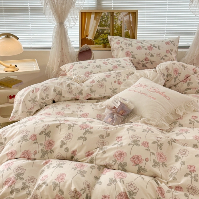 91家纺网 家纺一手货源 找家纺 昔可 2023新款复古花全棉 复古玫瑰