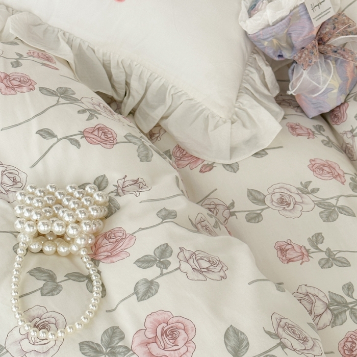 91家纺网 家纺一手货源 找家纺 昔可 2023新款复古花全棉 复古玫瑰