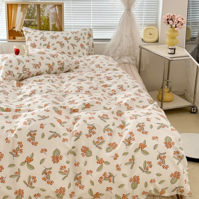 91家纺网 家纺一手货源 找家纺 昔可 2023新款复古花全棉 满园枇杷