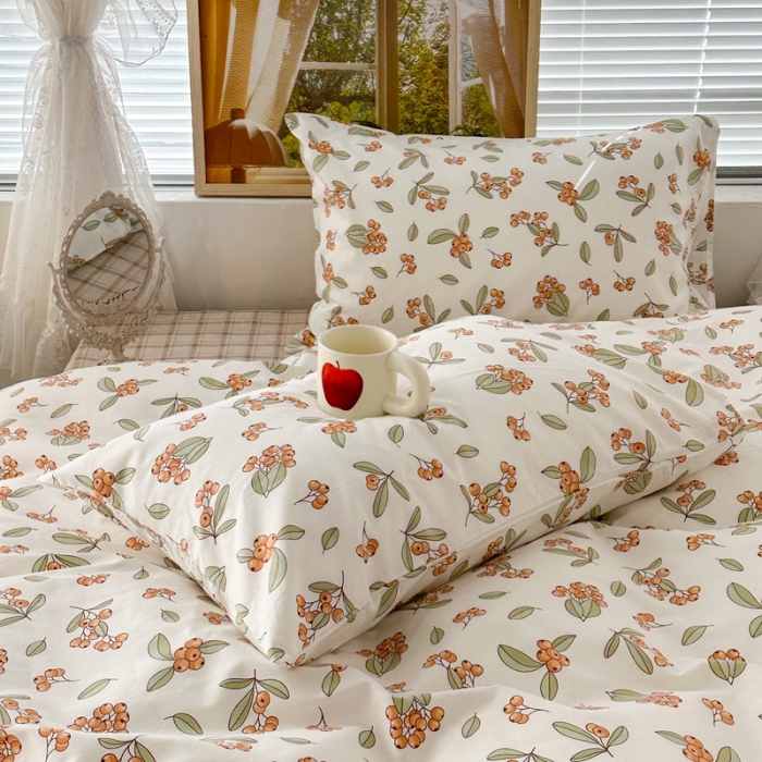 91家纺网 家纺一手货源 找家纺 昔可 2023新款复古花全棉 满园枇杷