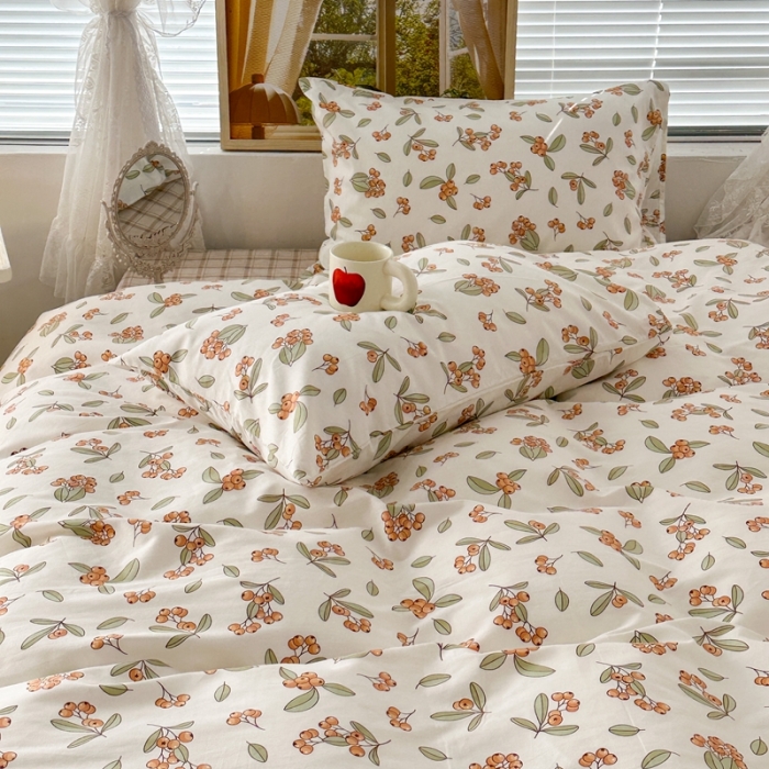 91家纺网 家纺一手货源 找家纺 昔可 2023新款复古花全棉 满园枇杷