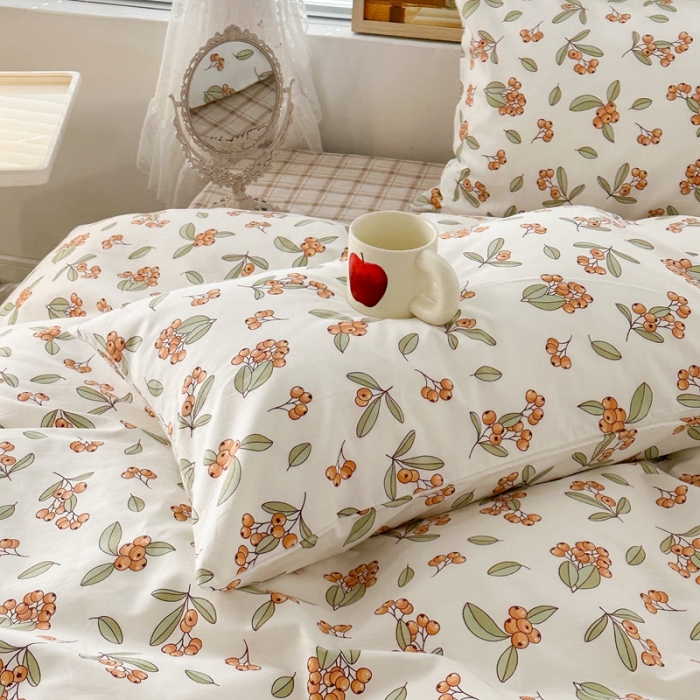 91家纺网 家纺一手货源 找家纺 昔可 2023新款复古花全棉 满园枇杷