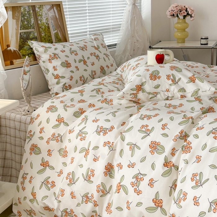 91家纺网 家纺一手货源 找家纺 昔可 2023新款复古花全棉 满园枇杷