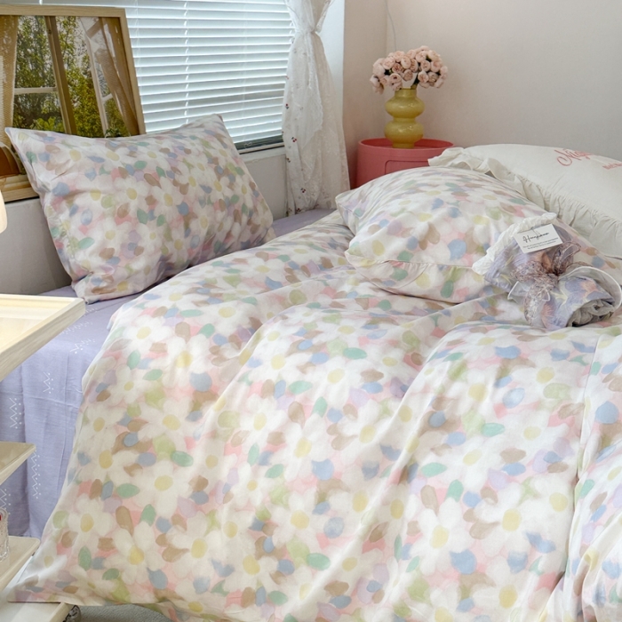 91家纺网 家纺一手货源 找家纺 昔可 2023新款复古花全棉 晕染小花