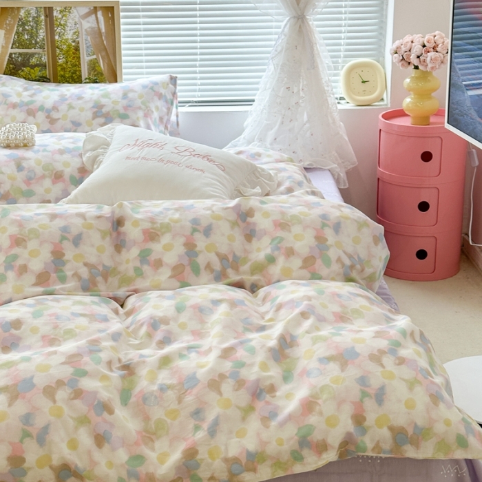 91家纺网 家纺一手货源 找家纺 昔可 2023新款复古花全棉 晕染小花