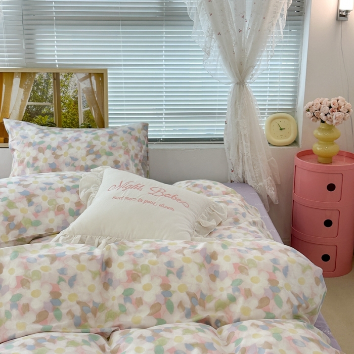 91家纺网 家纺一手货源 找家纺 昔可 2023新款复古花全棉 晕染小花