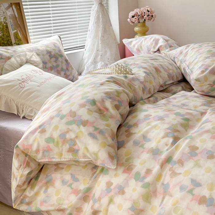 91家纺网 家纺一手货源 找家纺 昔可 2023新款复古花全棉 晕染小花