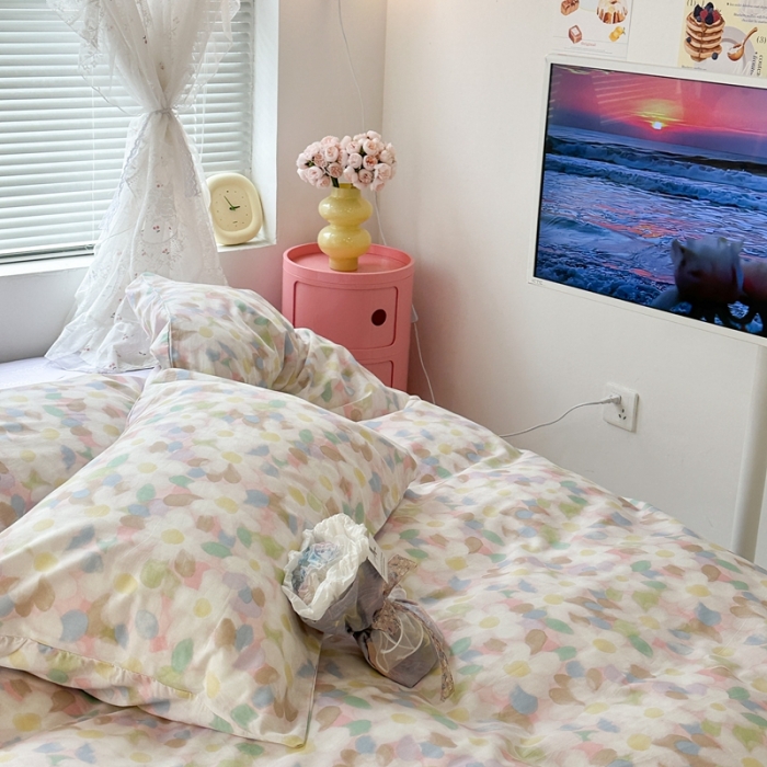 91家纺网 家纺一手货源 找家纺 昔可 2023新款复古花全棉 晕染小花