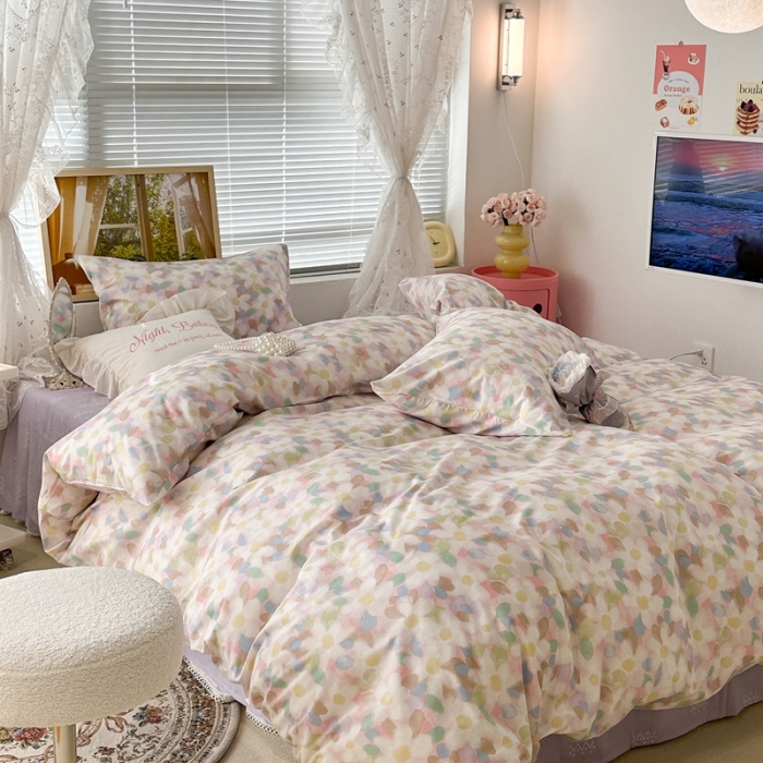 91家纺网 家纺一手货源 找家纺 昔可 2023新款复古花全棉 晕染小花