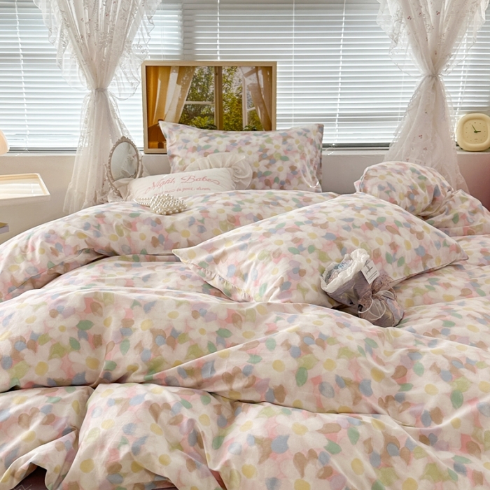 91家纺网 家纺一手货源 找家纺 昔可 2023新款复古花全棉 晕染小花