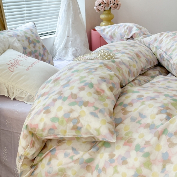 91家纺网 家纺一手货源 找家纺 昔可 2023新款复古花全棉 晕染小花