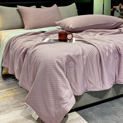 慕晨 2023新款A类华夫格凉感丝夏被空调被夏凉被 华夫格浅紫绿