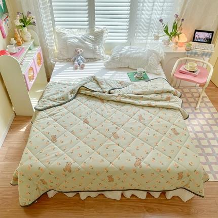 91家纺网 家纺一手货源 找家纺 琪格格 2023新款A类针织棉夏被 风铃草