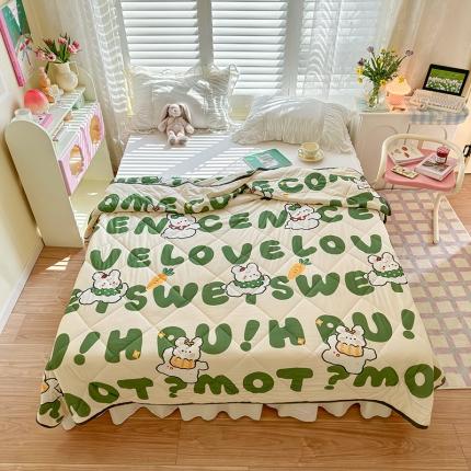 91家纺网 家纺一手货源 找家纺 琪格格 2023新款A类针织棉夏被 风铃草