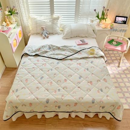 91家纺网 家纺一手货源 找家纺 琪格格 2023新款A类针织棉夏被 风铃草