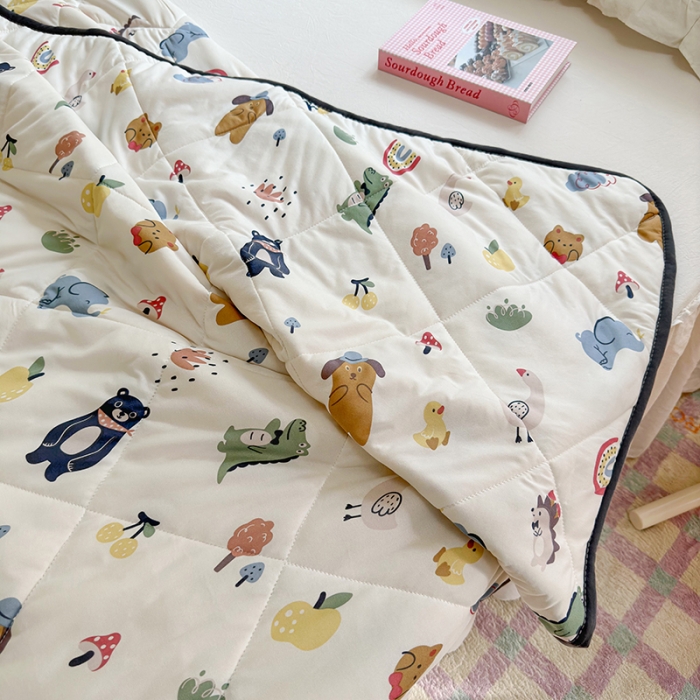 91家纺网 家纺一手货源 找家纺 琪格格 2023新款A类针织棉夏被 动物之家