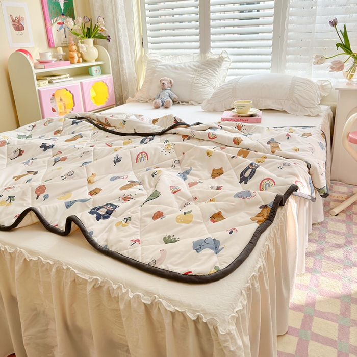 91家纺网 家纺一手货源 找家纺 琪格格 2023新款A类针织棉夏被 动物之家