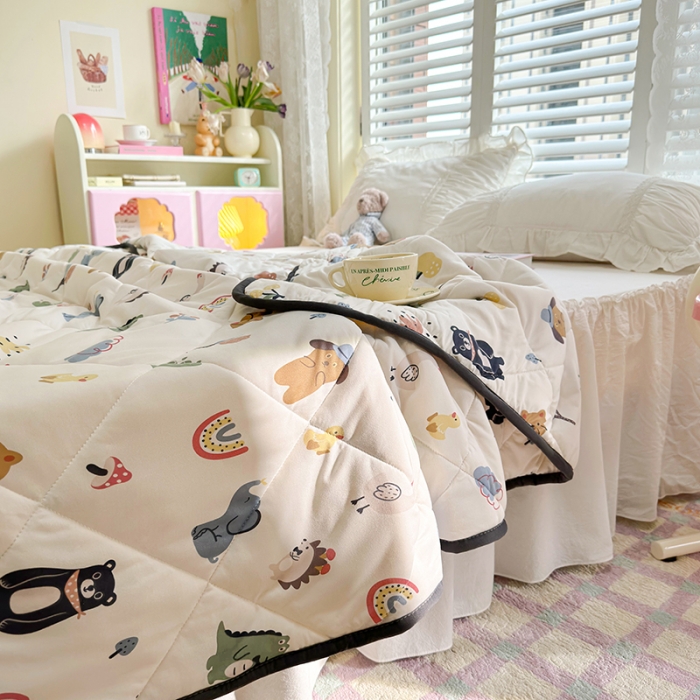 91家纺网 家纺一手货源 找家纺 琪格格 2023新款A类针织棉夏被 动物之家