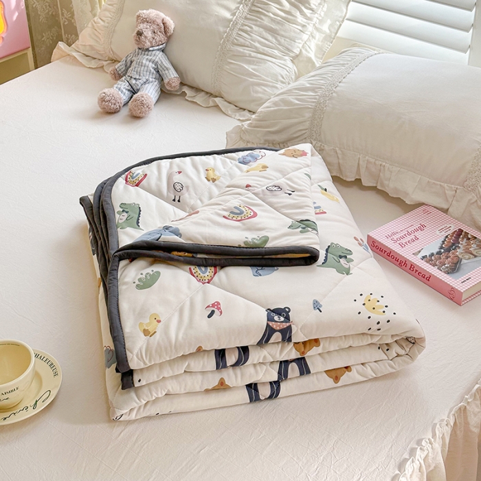 91家纺网 家纺一手货源 找家纺 琪格格 2023新款A类针织棉夏被 动物之家