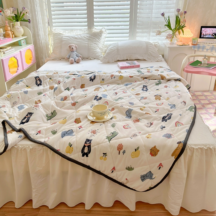 91家纺网 家纺一手货源 找家纺 琪格格 2023新款A类针织棉夏被 动物之家