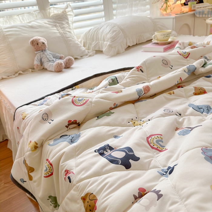 91家纺网 家纺一手货源 找家纺 琪格格 2023新款A类针织棉夏被 动物之家