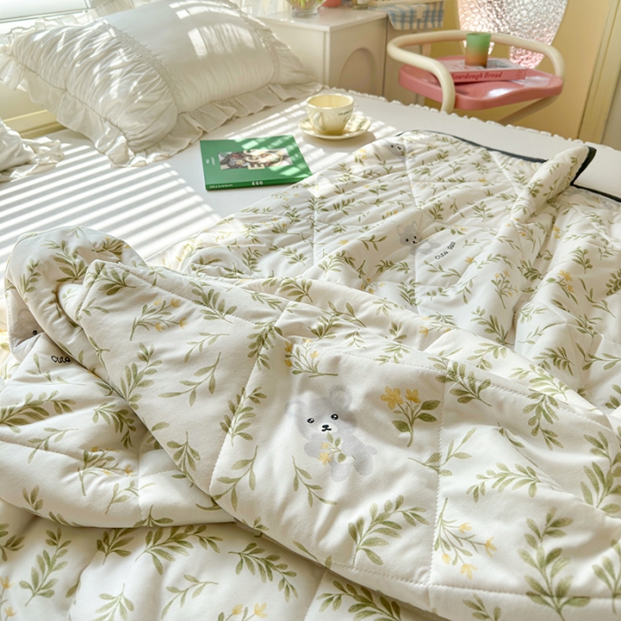 91家纺网 家纺一手货源 找家纺 琪格格 2023新款A类针织棉夏被 风铃草