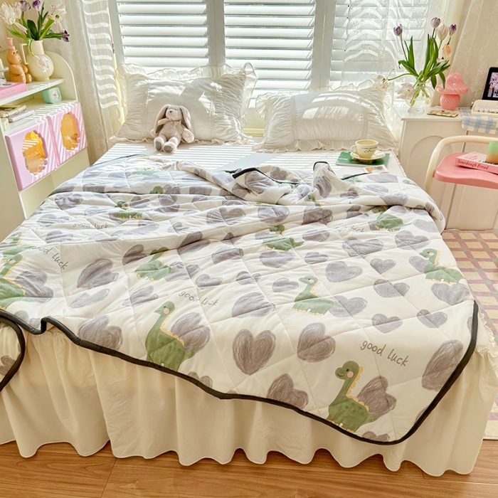 91家纺网 家纺一手货源 找家纺 琪格格 2023新款A类针织棉夏被 恐龙爱