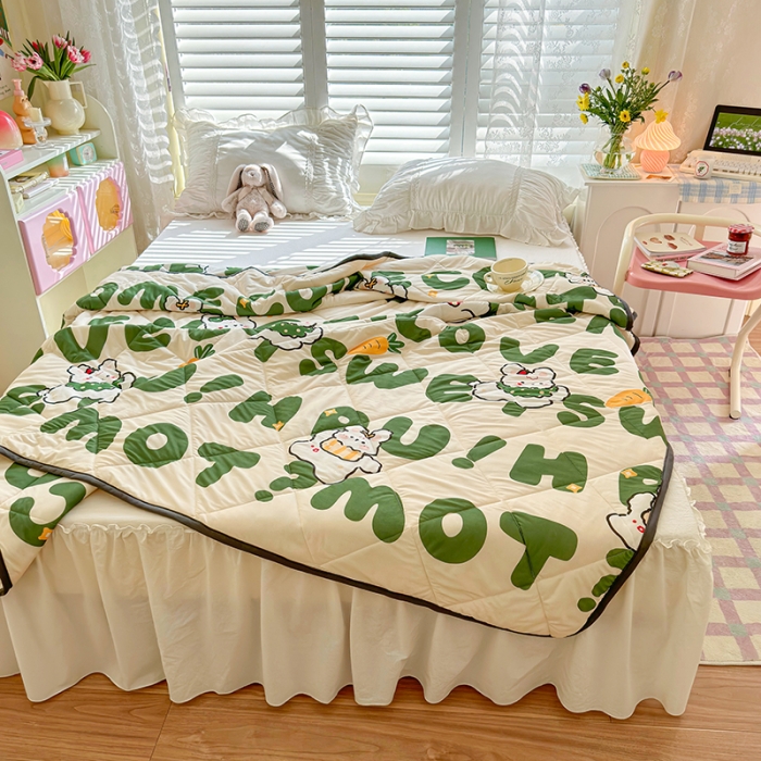 91家纺网 家纺一手货源 找家纺 琪格格 2023新款A类针织棉夏被 乐乐兔