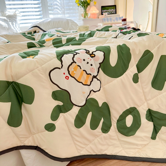 91家纺网 家纺一手货源 找家纺 琪格格 2023新款A类针织棉夏被 乐乐兔