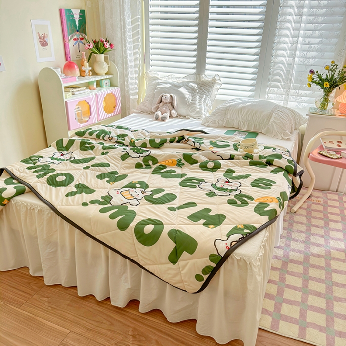 91家纺网 家纺一手货源 找家纺 琪格格 2023新款A类针织棉夏被 乐乐兔