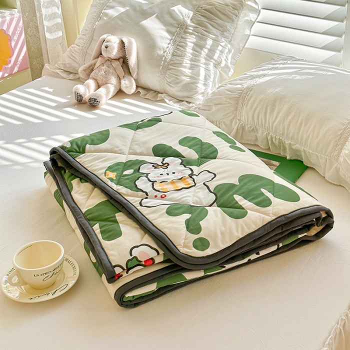 91家纺网 家纺一手货源 找家纺 琪格格 2023新款A类针织棉夏被 乐乐兔