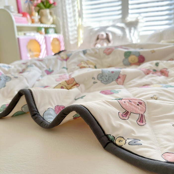 91家纺网 家纺一手货源 找家纺 琪格格 2023新款A类针织棉夏被 奇妙乐园