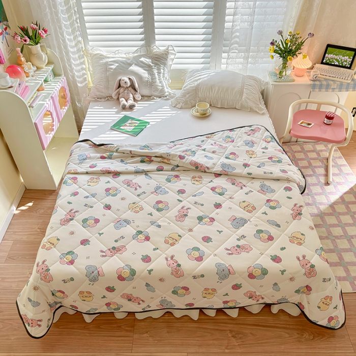 91家纺网 家纺一手货源 找家纺 琪格格 2023新款A类针织棉夏被 奇妙乐园