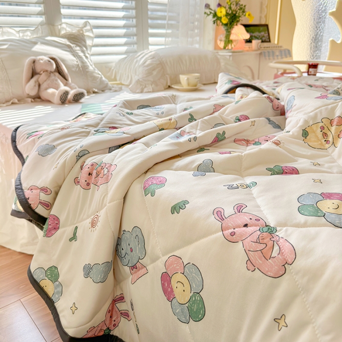 91家纺网 家纺一手货源 找家纺 琪格格 2023新款A类针织棉夏被 奇妙乐园