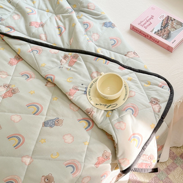 91家纺网 家纺一手货源 找家纺 琪格格 2023新款A类针织棉夏被 睡衣派对