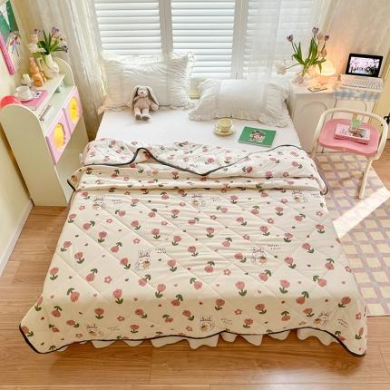 琪格格 2023新款A类针织棉夏被 郁金香兔