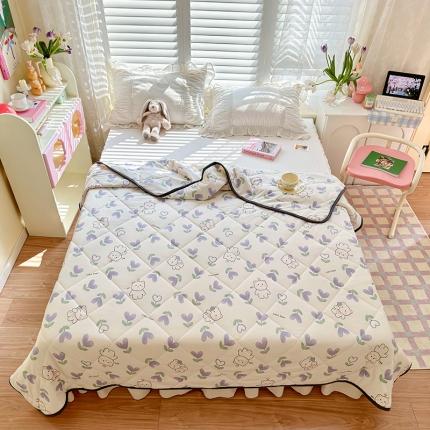 琪格格 2023新款A类针织棉夏被 紫心小熊