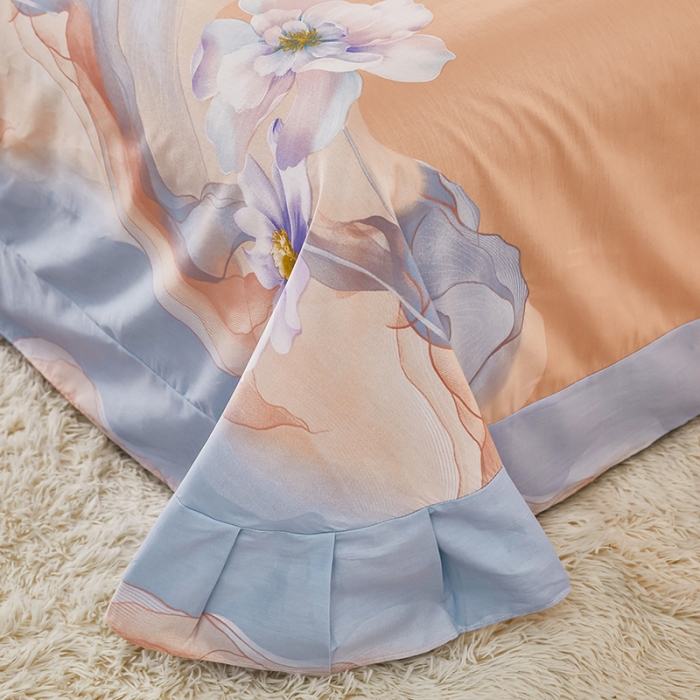 91家纺网 家纺一手货源 找家纺 雲归梦2023新款13372全棉活性大版印花简约居家四件套 克莱尔兰