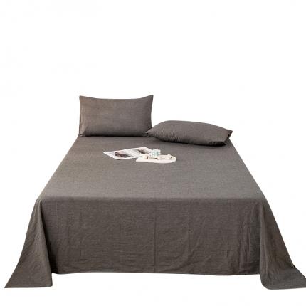 91家纺网 家纺一手货源 找家纺 九沐良品 新款A类色织水洗棉床单 深灰+浅灰