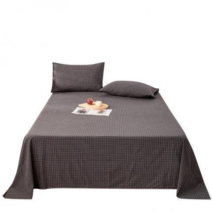 91家纺网 家纺一手货源 找家纺 九沐良品 新款A类色织水洗棉床单 新灰格