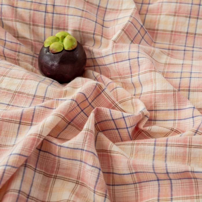 91家纺网 家纺一手货源 找家纺 九沐良品 新款A类色织水洗棉四件套单被套 凯利咖