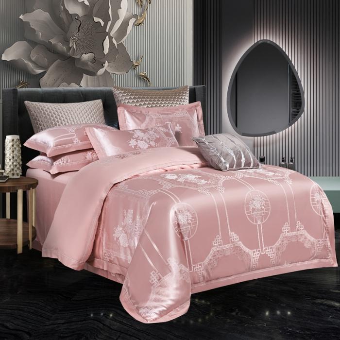 91家纺网 家纺一手货源 找家纺 天丝刺绣贡缎提花全棉四件套