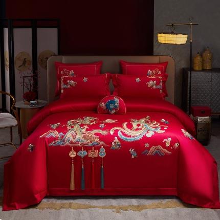 91家纺网 家纺一手货源 找家纺 （总）高大尚 2023新品 双股长绒棉提花系列 龙凤百子